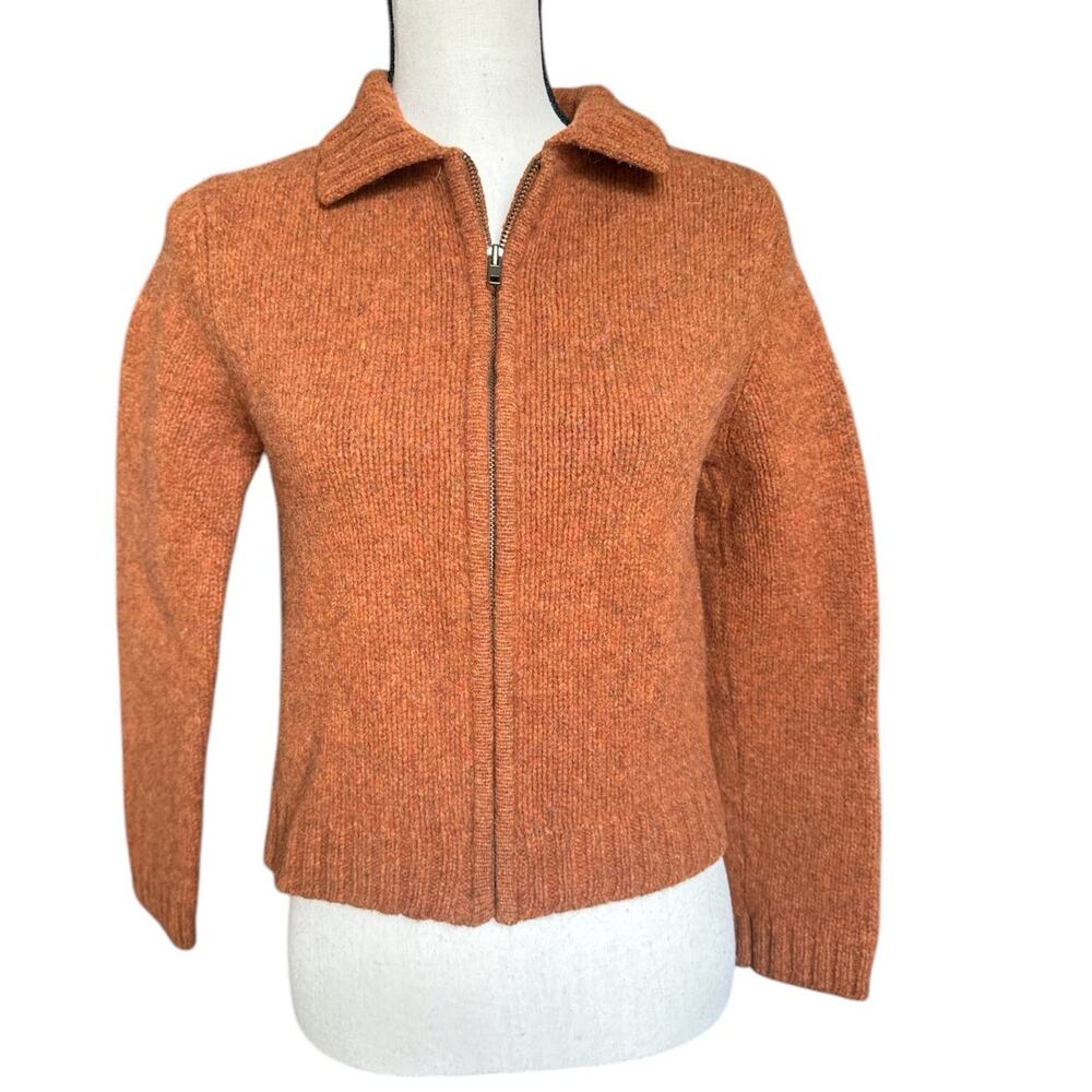 Vintage J. Crew Wool Knit Women's Medium Sweater Jacket Zip-Up